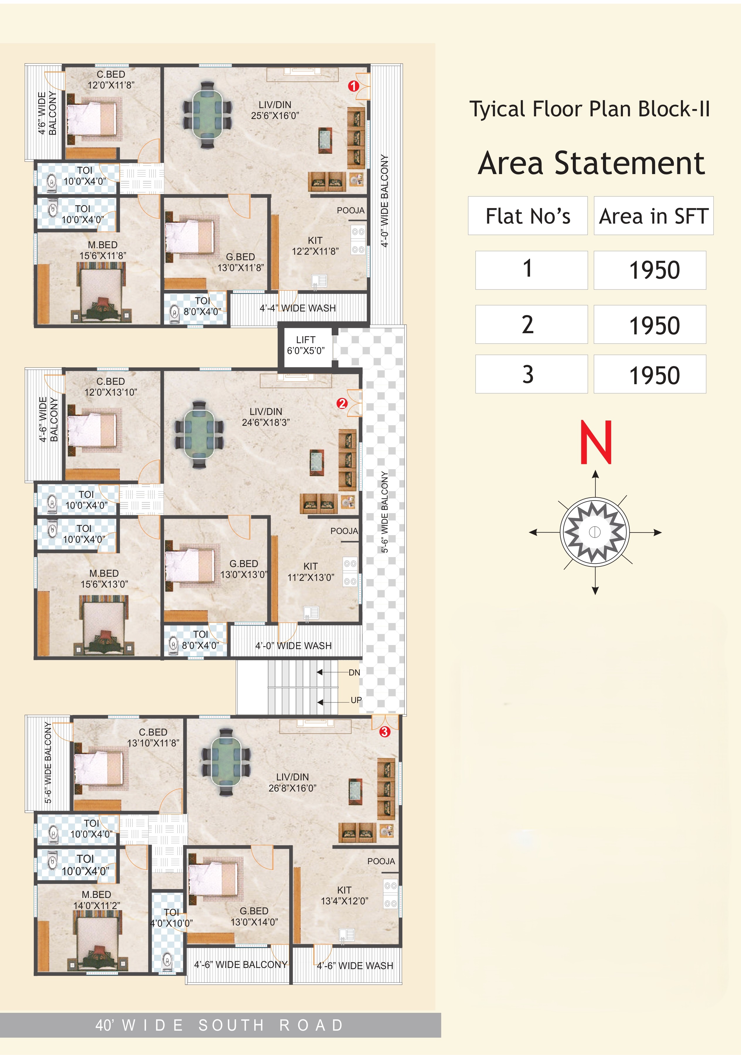 Meghana Mansion Block-I & II alternate floor plan